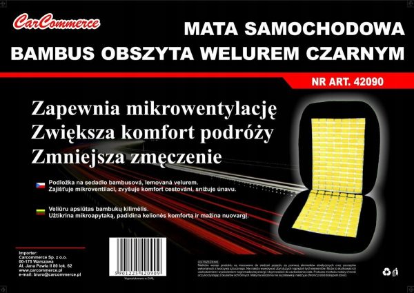 Pokrowiec mata na fotel bambus i welur szary - obrazek 2